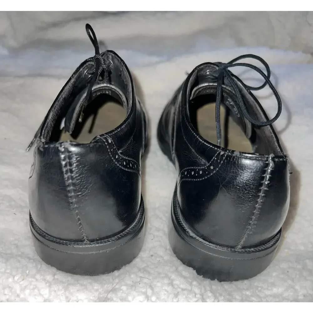 Vintage Red Wing Black Leather Wingtip Brogues Shoe - Size 8.5